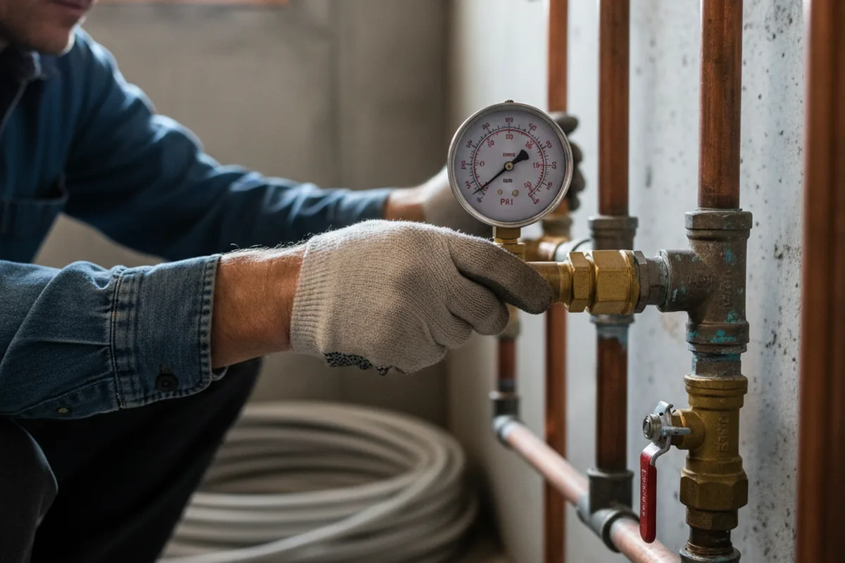 Pressure testing a repaired line during Water Line Repair in Arlington